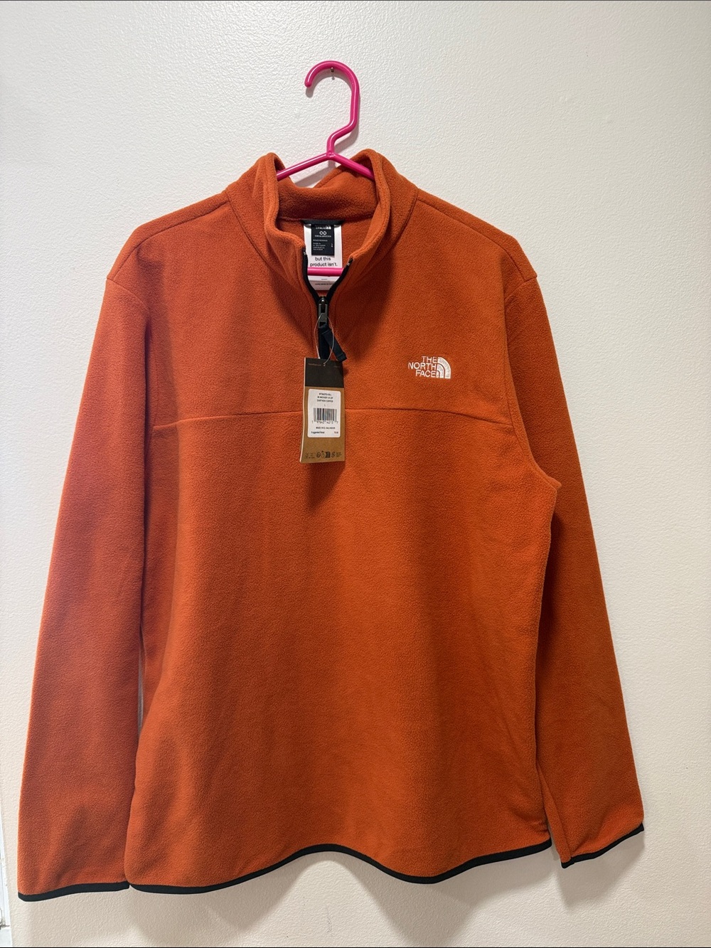 The North Face Men's Orange Quarter-Zip Fleece Pullover